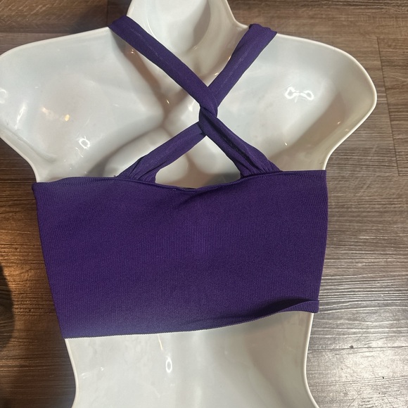 Zara Purple Twist Front Crop Top - Picture 3 of 5